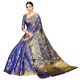 Blue Color Lichi 2 Tone Silk SareeÂ Weaved Saree With Blouse Piece