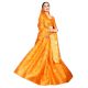 Orange Color Lichi 2 Tone Silk SareeÂ Weaved Saree With Blouse Piece