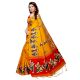 Yellow Kathak Women's Khadi Silk Printed Saree With Blouse Piece