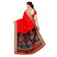 Red Khadi Silk Printed Kalamkari Saree With Tessle And Blouse Piece