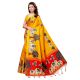 Yellow BaraatÂ Casual Khadi Silk Printed Kalamkari Saree With Blouse Piece Tessle