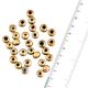 Hand Made Golden Donut Round Loose Glass Jewelry Beads (12 in Pack)