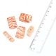 Loose Pillow Shape Glass Beads Rust and White Striped For Jewelry Making (12 in Pack)