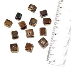 Metallic Brown Shape Indian Loose Jewelry Making Beads (12 in Pack)
