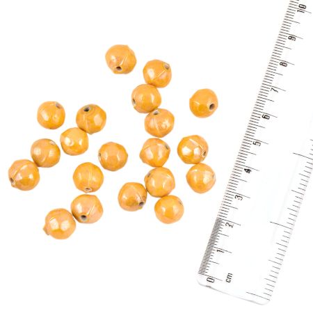 Orange Round Shape Loose Rondelles Glass Beads For Making Jewelry (12 in Pack)