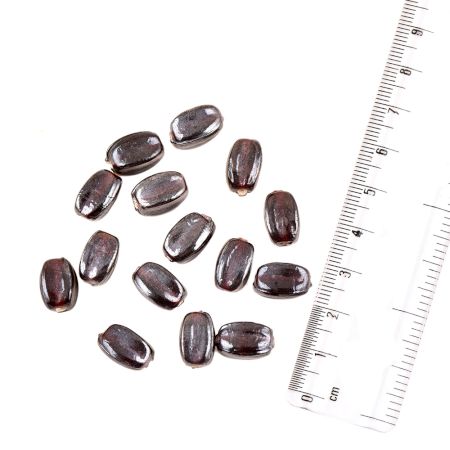 Metallic Grey Barrel Shape Loose Jewelry Making Beads (12 in Pack)