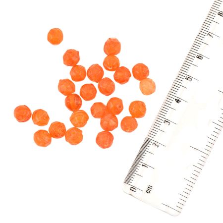 Hand Made Irregular Round Loose Orange Glass Tomato Beads For Jewelry Making (12 in Pack)