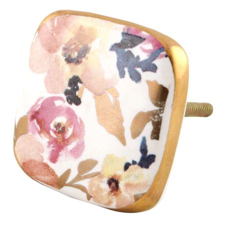 Rose Ceramic Door Cabinet Pull Knobs