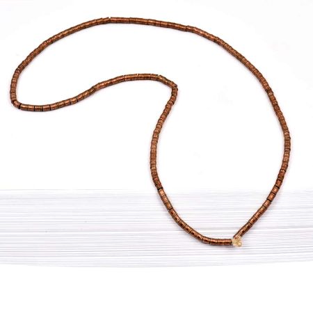 Fashion Jewelry Drum Beads Gold Plated Brass Chain for Women And Girls (12 in Pack)