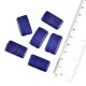 Blue Rectangle Shaped Loose Glass Beads For Making Jewelry (12 in Pack)