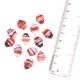 White Orange Striped Kite Shaped Loose Glass Jewelry Beads (12 in Pack)