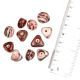 Brown and White  Opaque Glass Triangle Large Striped Jewelry Beads (12 in Pack)