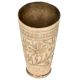 Floral Design Engraved Brass Tall Punjabi Lassi Glass