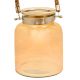 Indian Home Decoration Clear Glass Hurricane Candle Lantern with Rope Loop for Hanging