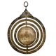 Hanging Solid Brass Celestial Globe Astronomical Armillary With Three Brass Concentric Ring