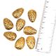 Golden Almond Oval Floral Spacer Aluminum Metal  Loose JewelryÂ Beads (5 in Pack)