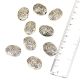 Silver Aluminum Loose Engraved Geometric Design Coin Shaped Jewelry Beads (5 in Pack)