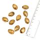 Golden Loose Almond Oval Floral  Spacer Aluminum Metal  Loose JewelryÂ Beads (10 in Pack)
