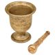 Footed Urn Shaped Solid Brass Mortar and Pestle