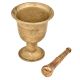 Traditional Footed  Brass Mortar and Pestle
