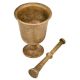 Rare Footed Brass Mortar And Pestle Medicine