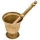 Indian Kitchen Brass Urn Shape Mortar And Pestle