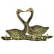 Two Brass Swan with 4 Hooks Crafted Key Holder With Patina