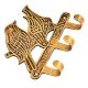 Hand Crafted Two Brass Birds With Three Wall Hooks
