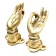 Brass Buddha Hand Meditation Pose Door Handles In Pair