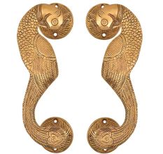 Golden Brass Curved Peacock Handle