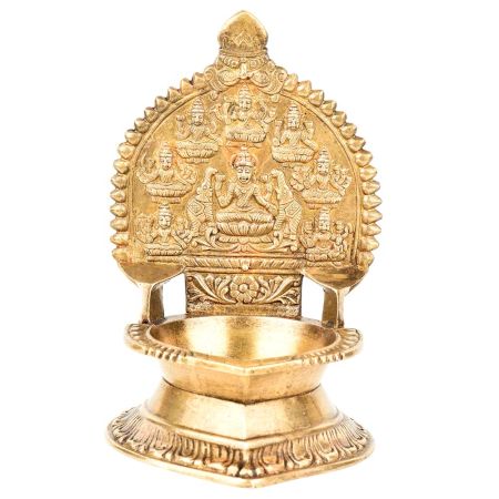 South Indian Gaj Laxmi Brass Oil Lamp