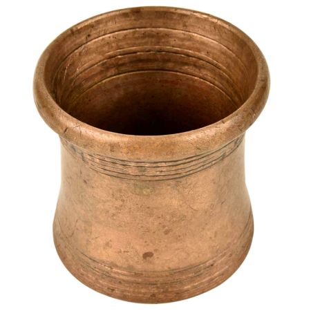 Copper Ganga Jamuna Round Panchamrit Pot