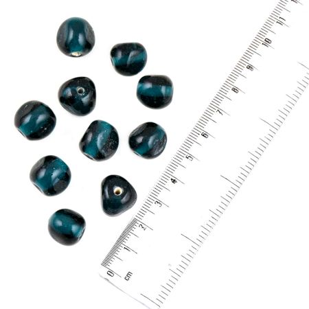 Dark Green Glass Beads Triangular Barrel  Spacer Loose Beads DIY Jewelry Accessories (12 in Pack)