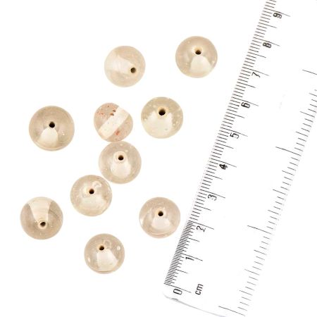 Light Grey Glass Beads Round Spacer Loose Beads DIY Jewelry Accessories (12 in Pack)