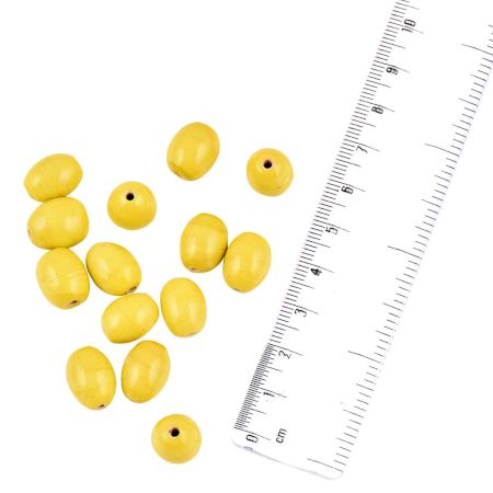 Yellow Flat Oval Handmade Loose Beads DIY jewelry Accessories (12 in Pack)