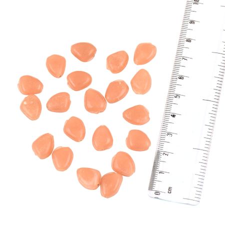 Peach Glass Beads Oval Nugget Spacer Loose Beads DIY Jewelry Accessories (12 in Pack)