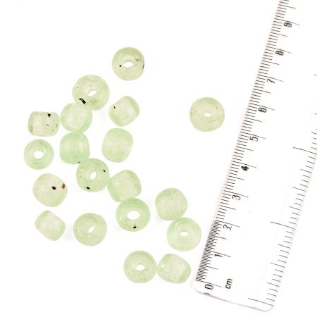 Ice Mint Round Donut Shaped Loose Glass Beads For Jewelry Making (12 in Pack)