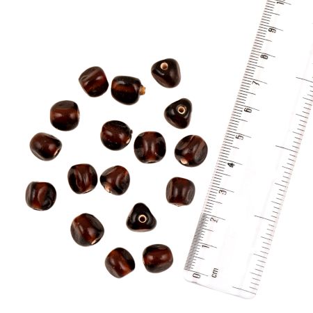 Rosewood Red Triangle Barrel Shaped Loose Glass Wholesale Jewelry Beads (12 in Pack)