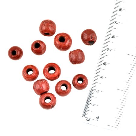 Rust Handmade Big Hole Donut Shape Glass Jewelry Making Beads (12 in Pack)