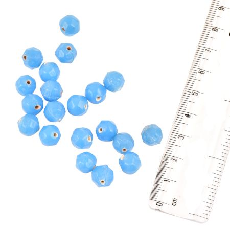 Sky Blue Handmade Faceted Loose Glass Jewelry Making  Colorful Seeds (12 in Pack)