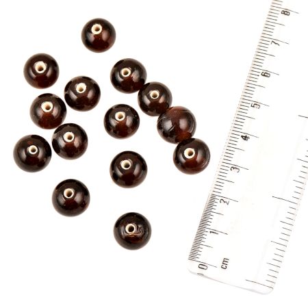 Mahogany Hand made Red Round Ball Shape Loose Glass Jewelry Making Seeds (12 in Pack)