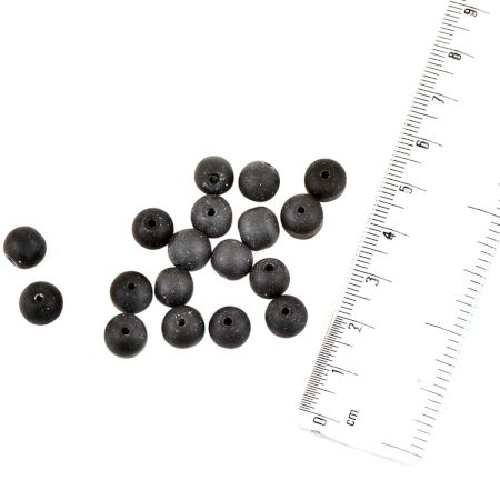 Grey Black Round Ball Shape Loose Glass Seeds For Making Jewelry (12 in Pack)