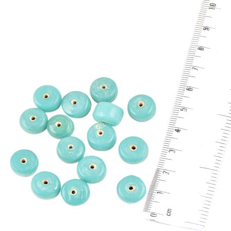 Handmade Sky Blue Loose Round Glass Seed Beads For Making Jewelry (12 in Pack)
