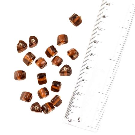 Brown Triangle Transparent Loose Glass Seed Beads For Making Jewelry (12 in Pack)