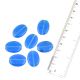 Blue Oval Flat Hand Made Loose Glass Beads For Making Jewelery (12 in Pack)