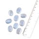 Sky Blue Frosted Oval Hand Made Loose Glass Beads For Making Jewelry (12 in Pack)