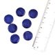 Navy Blue Lines Coin Shape Loose Glass Beads For Jewelry Making (12 in Pack)