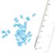 Sky Blue Hand painted Cylinder Shaped Loose Glass Beads For Making Jewelry (12 in Pack)
