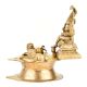 Brass Indian Oil Lamp with Goddess Mariamman Seated With Two Lions