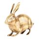 Golden Brass Rabbit Figurine Home Decoration Animal Statue